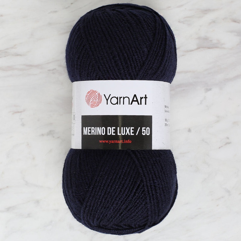 Yarnart Merino de Luxe / 50 Yarn, Navy Blue – 583