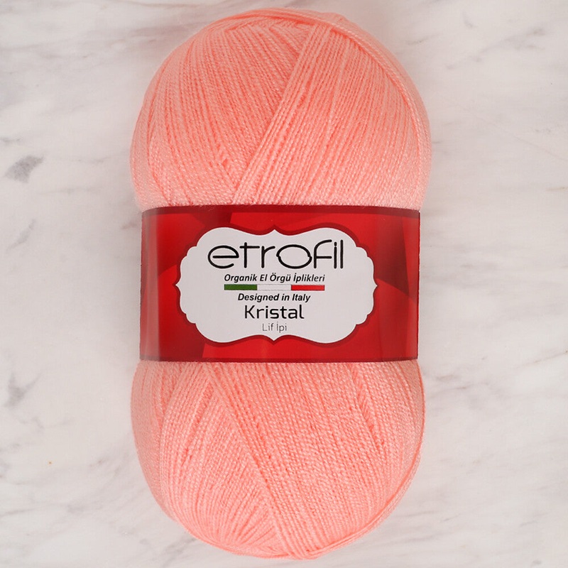 Etrofil Kristal Knitting Yarn, Pinkish Orange – 12010
