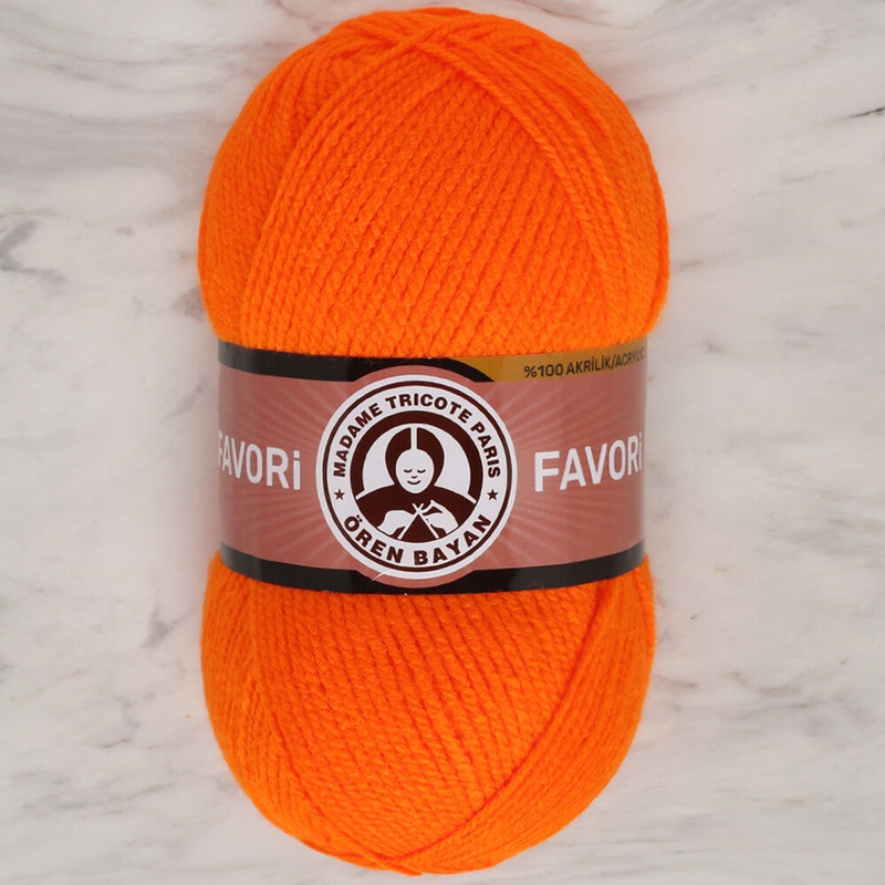 Madame Tricote Paris Favori Knitting Yarn, Neon Orange – 147