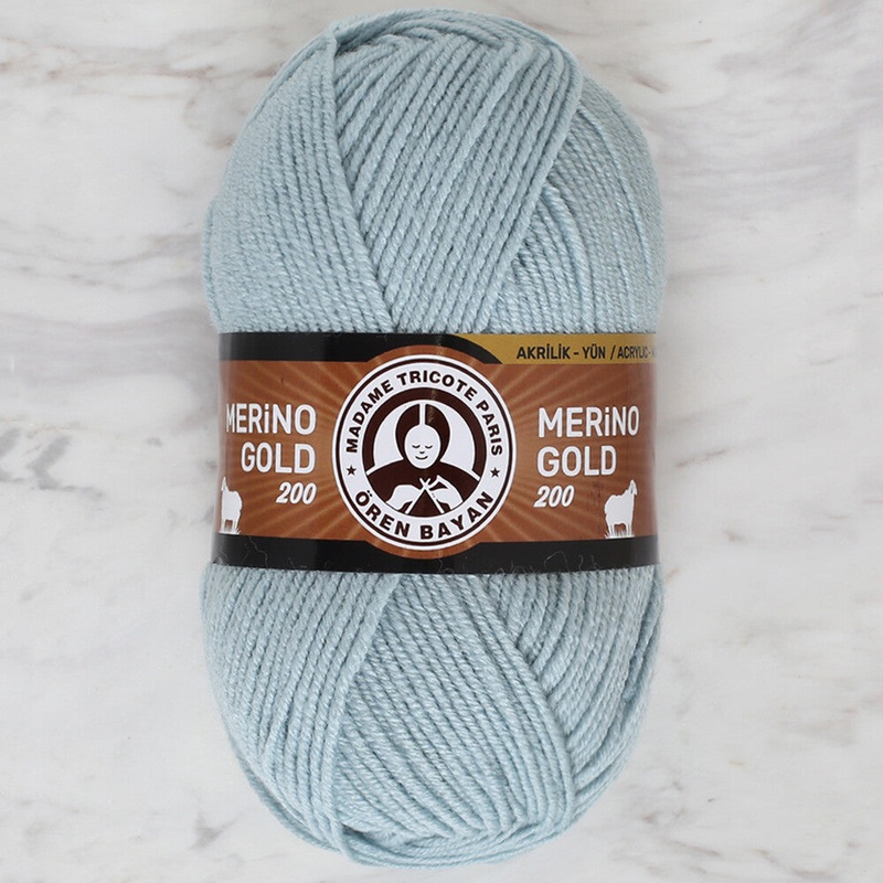 Madame Tricote Paris Merino Gold 200 Knitting Yarn, Light Blue – 135