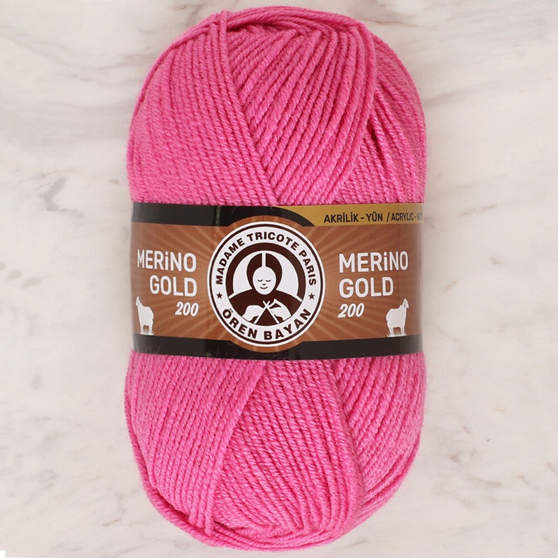Madame Tricote Paris Merino Gold 200 Knitting Yarn, Pink – 042