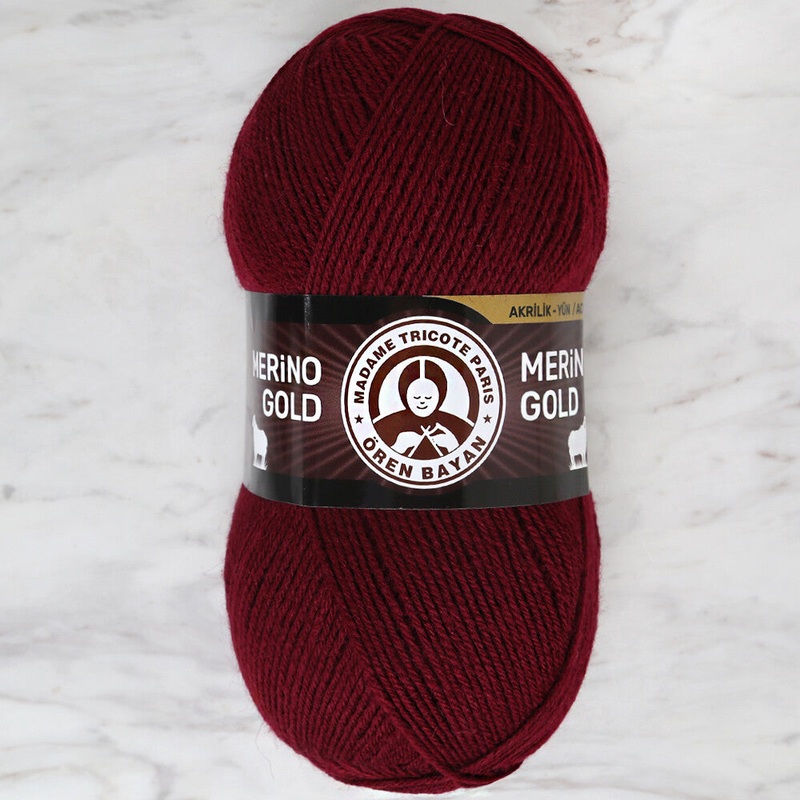 Madame Tricote Paris Merino Gold Knitting Yarn, Claret – 035