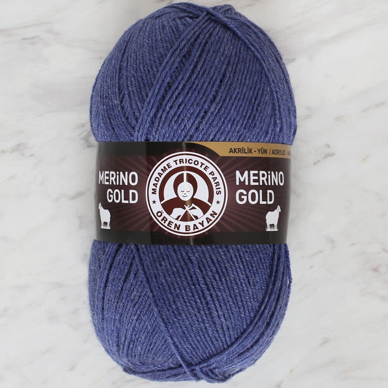 Madame Tricote Paris Merino Gold Knitting Yarn, Dark Blue  – 138