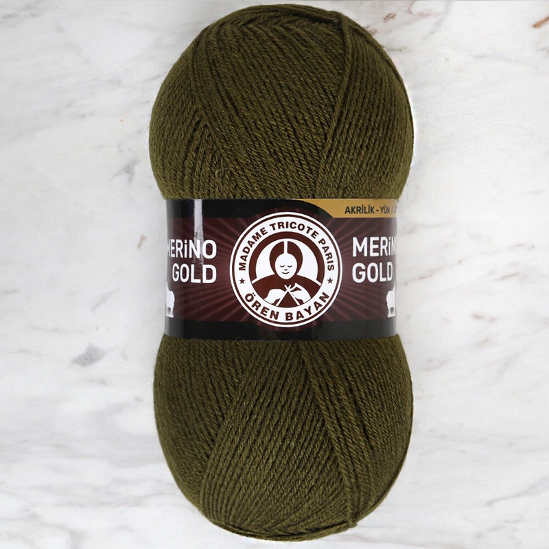 Madame Tricote Paris Merino Gold Knitting Yarn, Navy Green – 077