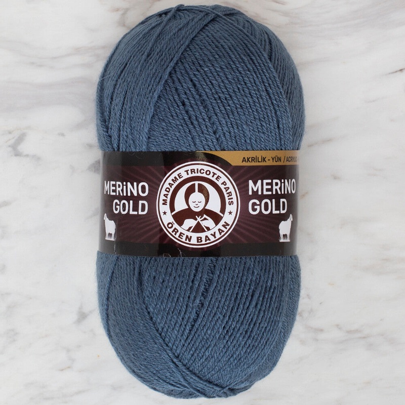 Madame Tricote Paris Merino Gold Knitting Yarn, Petrol Blue – 018