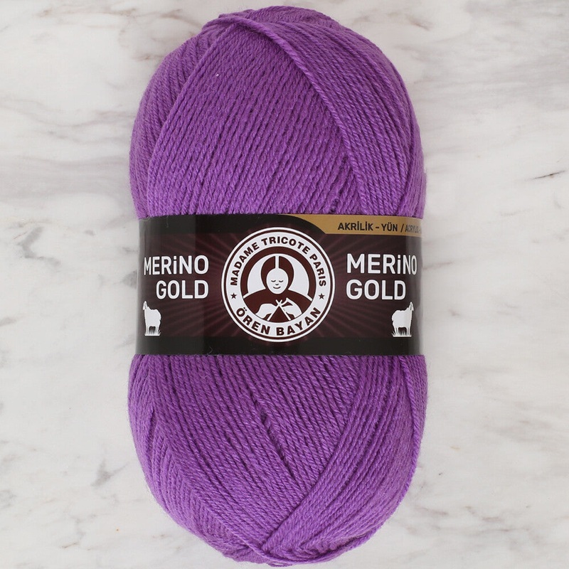 Madame Tricote Paris Merino Gold Knitting Yarn, Purple – 059
