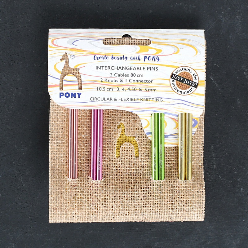 Pony Colour 4 Pairs Assorted Sizes Circular Interchangeable Knitting Needles – 61064/01
