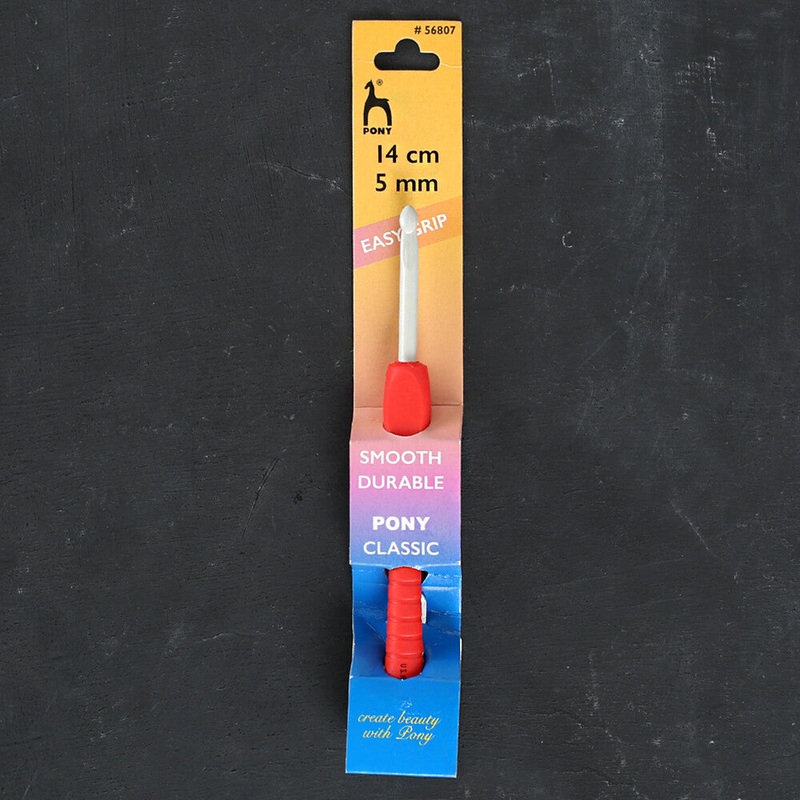 Pony Easy Grip 5mm 14 cm Soft Handled Crochet Hook, Red – 56807
