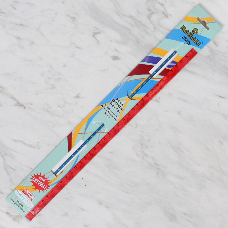 Yabal 3.5mm 35 cm Crochet Hook with Measure, Blue – YBL-348