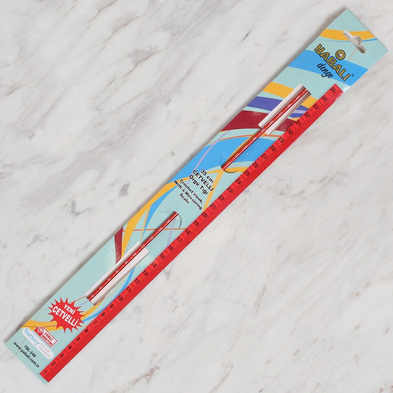 Yabal 3.5mm 35 cm Crochet Hook with Measure, Red – YBL-348