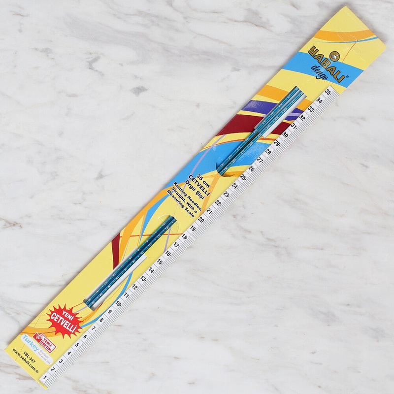 Yabal 3.5mm 35 cm Knitting Needle with Measure, Blue – YBL-347