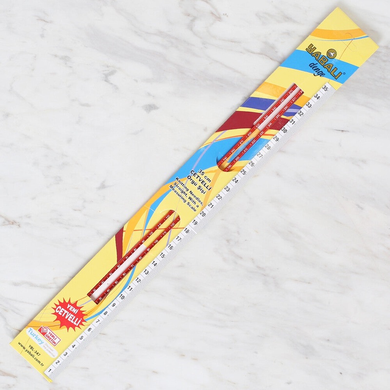Yabal 3.5mm 35 cm Knitting Needle with Measure, Red – YBL-347