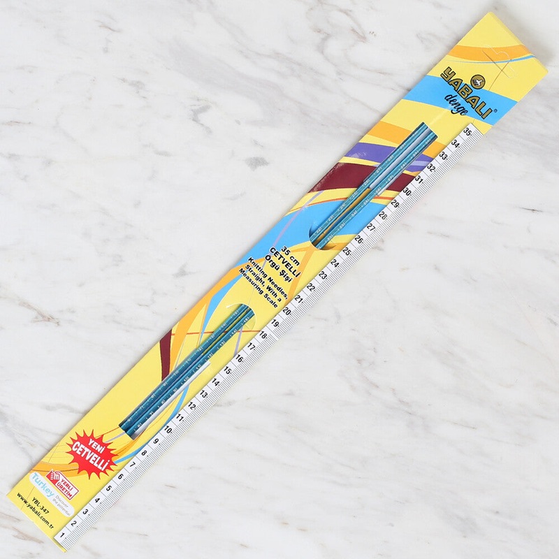 Yabal 4.5mm 35 cm Knitting Needle with Measure, Blue – YBL-347
