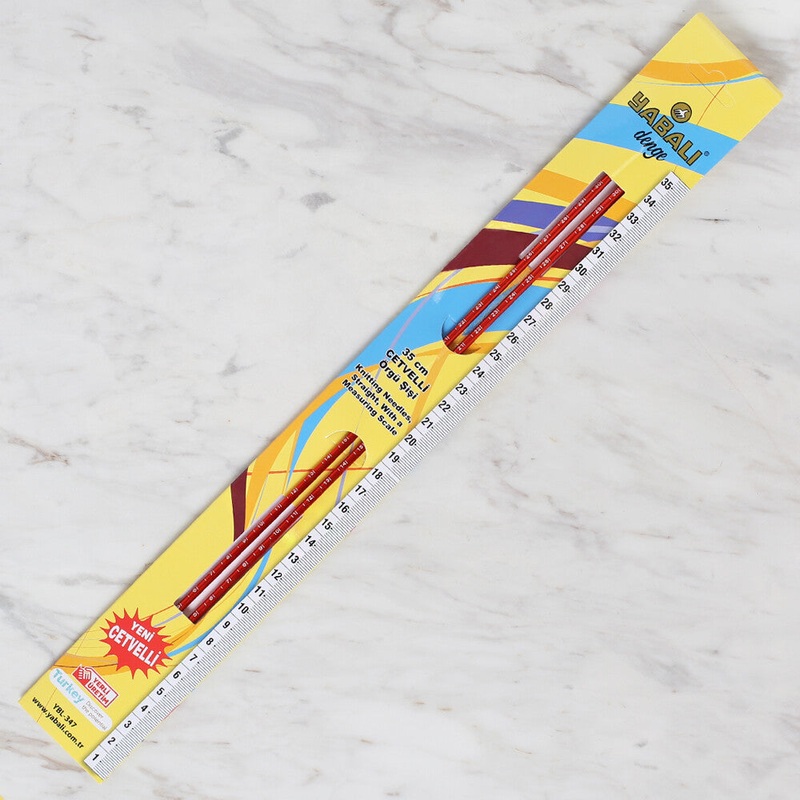 Yabal 4mm 35 cm Knitting Needle with Measure, Blue – YBL-347