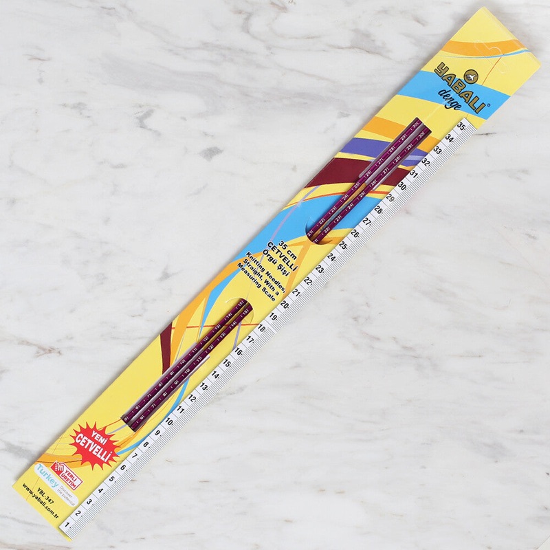 Yabal 4mm 35 cm Knitting Needle with Measure, Purple – YBL-347