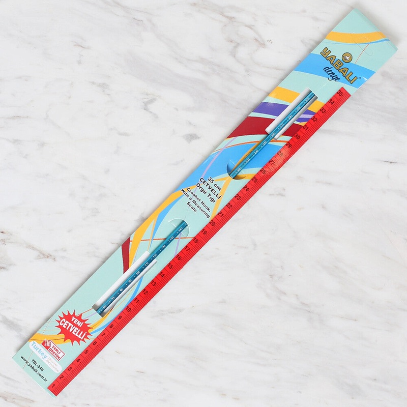 Yabal 5mm 35 cm Crochet Hook with Measure, Blue – YBL-348