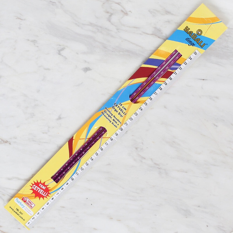 Yabal 5mm 35 cm Knitting Needle with Measure, Purple – YBL-347