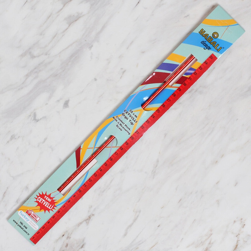 Yabal 5mm 35 cm Krmz Crochet Hook with Measure – YBL-348