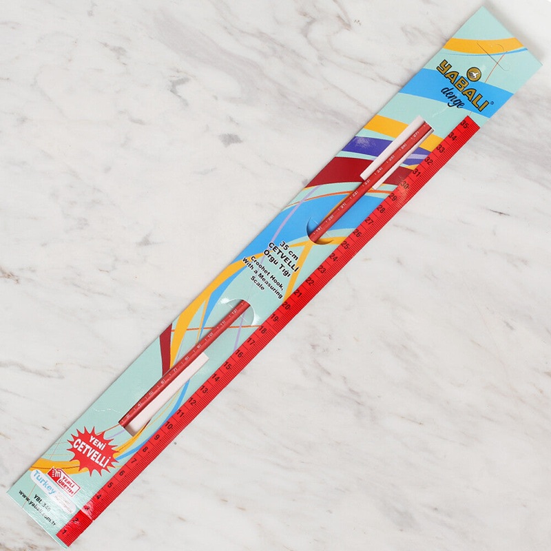 Yabal 6mm 35 cm Crochet Hook with Measure, Red – YBL-348