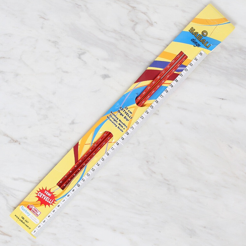 Yabal 6mm 35 cm Knitting Needle with Measure, Red – YBL-347