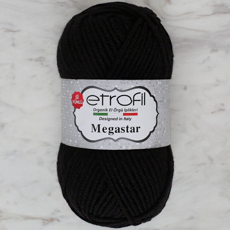 Etrofil Megastar Yarn, Black – 70978