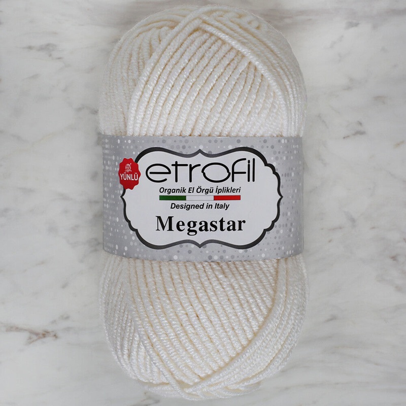 Etrofil Megastar Yarn, White – 70187