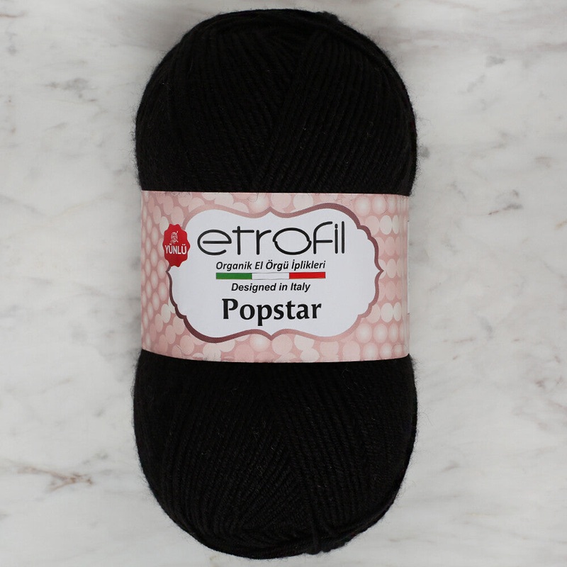 Etrofil Popstar Yarn, Black – 70978