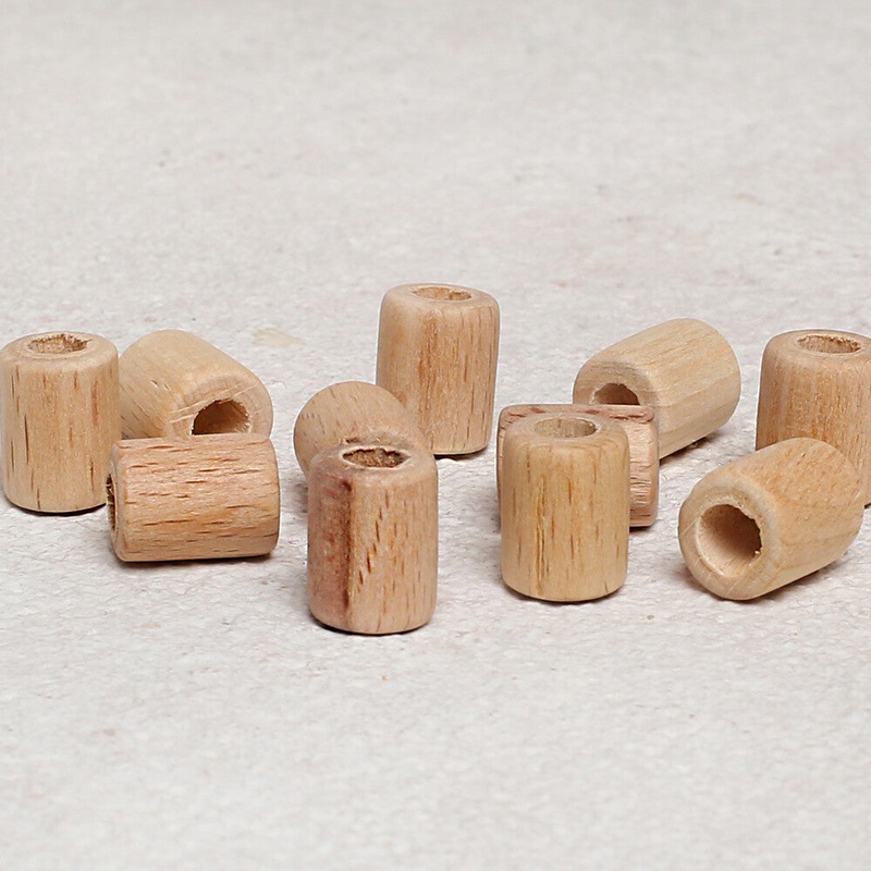 Loren Crafts 10 pcs 16mm Raw Wooden Bead, Pipe