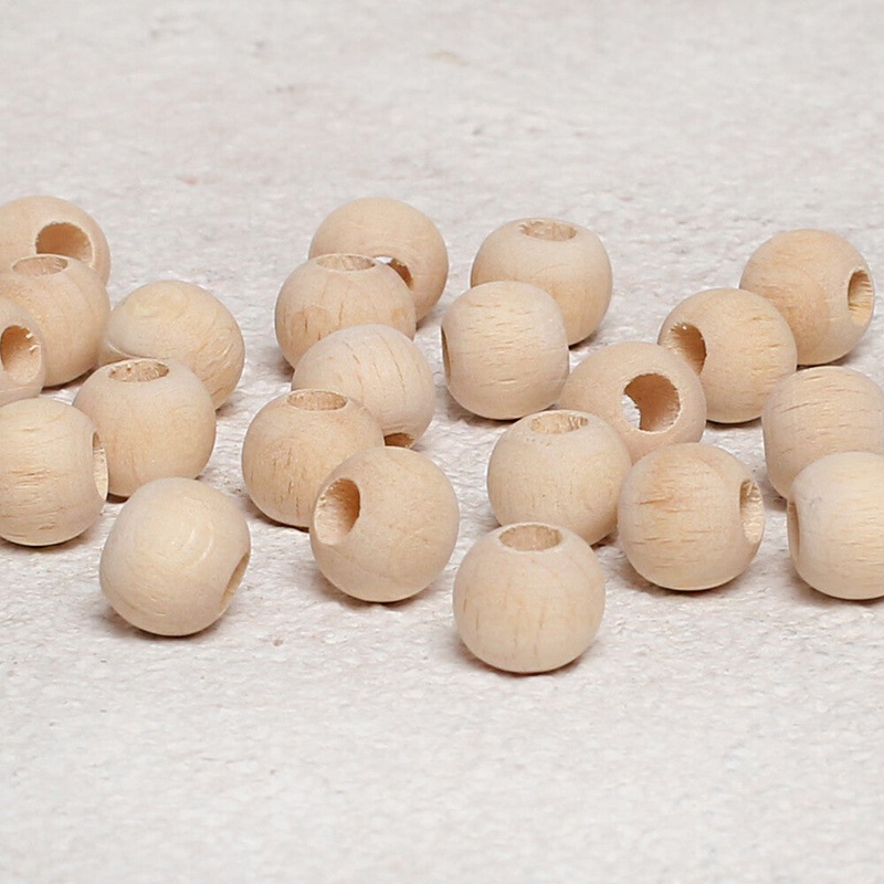 Loren Crafts 100 pcs 10mm Raw Wooden Bead, Round