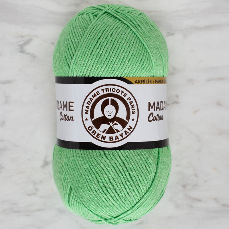 Madame Tricote Paris Madame Cotton Yarn, Green – 052