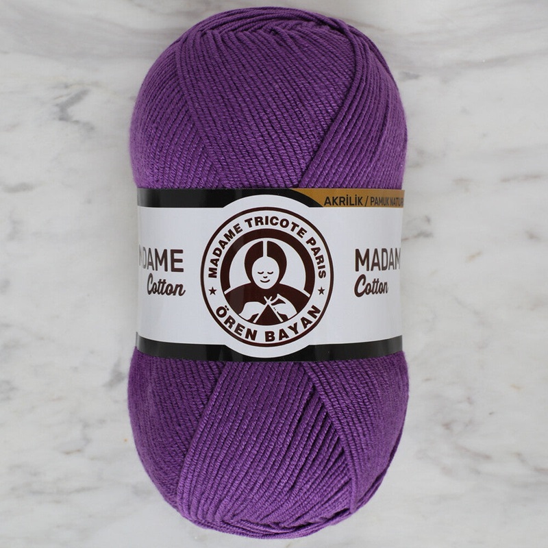 Madame Tricote Paris Madame Cotton Yarn, Purple – 021