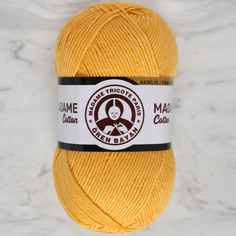 Madame Tricote Paris Madame Cotton Yarn, Yellow – 039