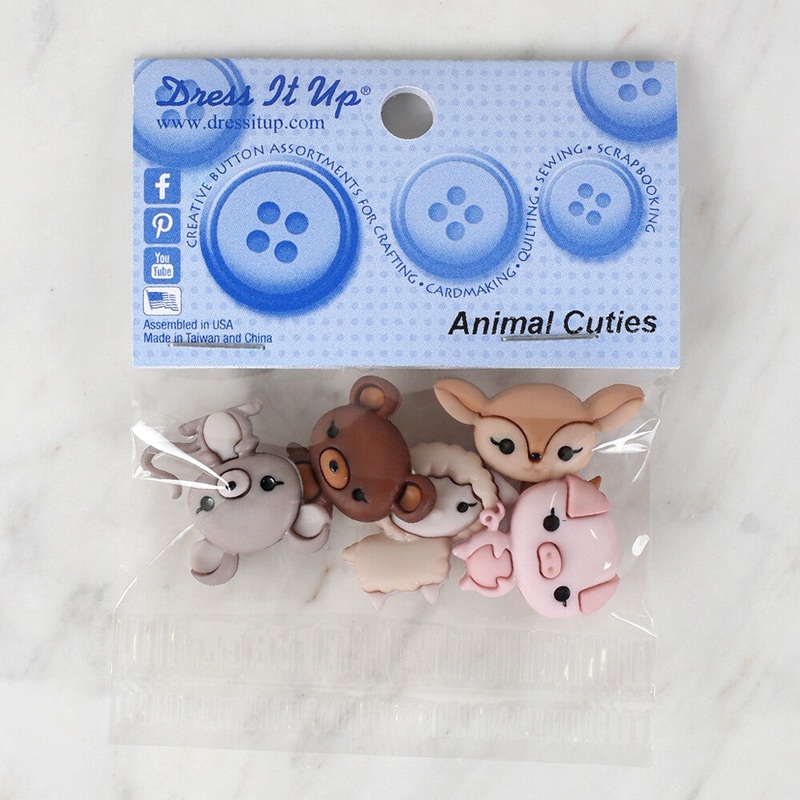 Dress It Up Creative Button Assortment, Animal Cuties – 9363
