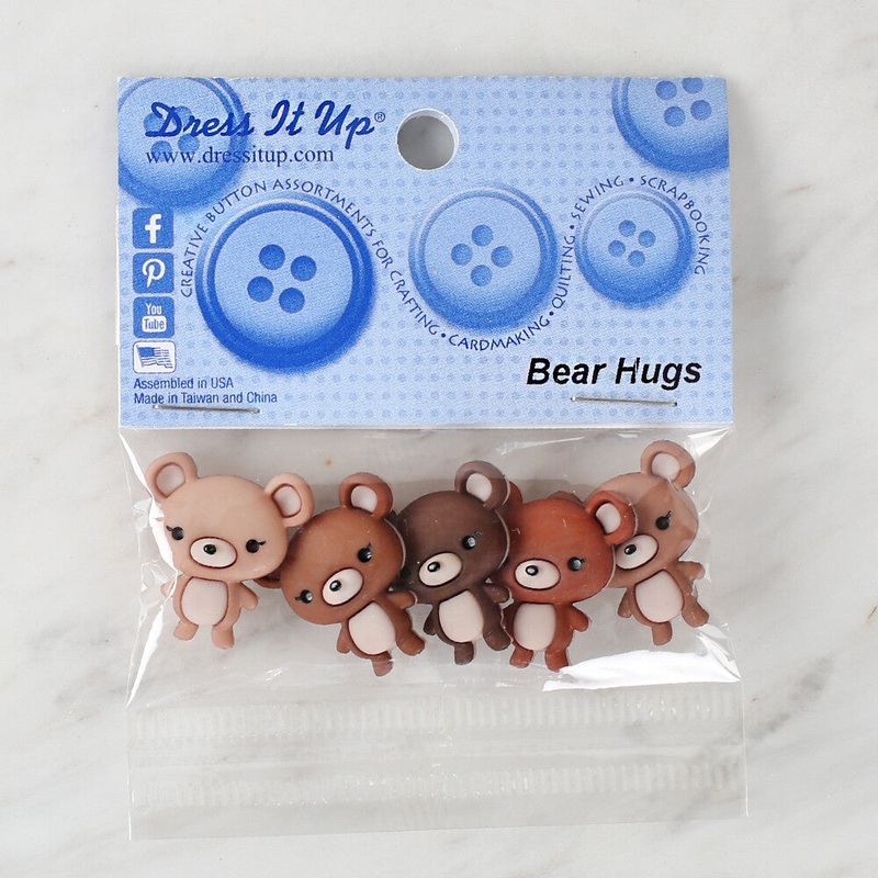 Dress It Up Creative Button Assortment, Bear Hugs – 10286