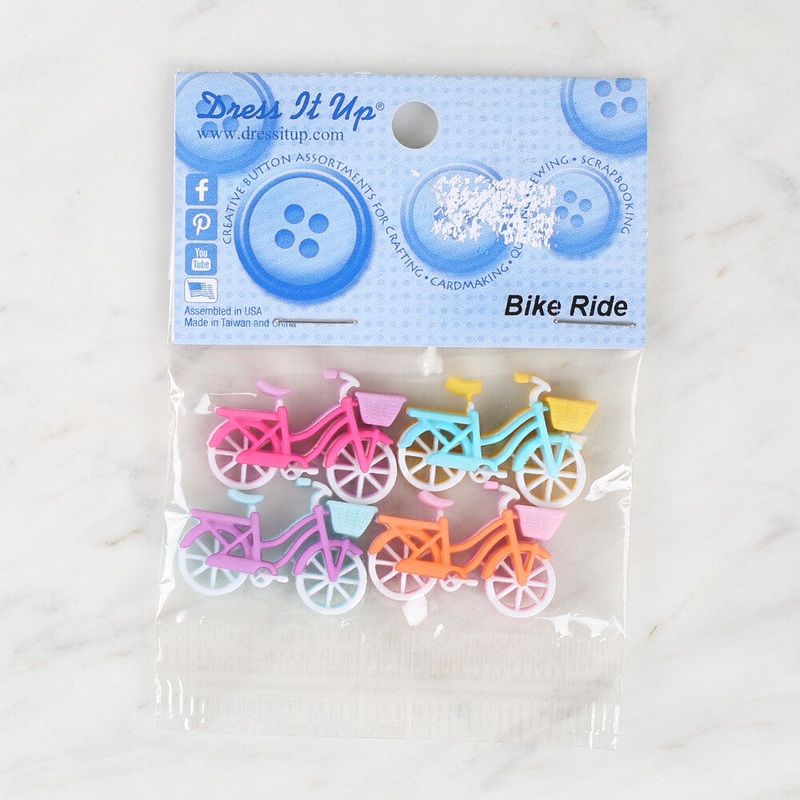 Dress It Up Creative Button Assortment, Bike Ride – 10412