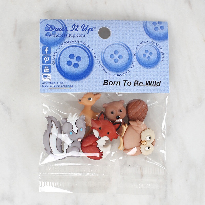 Dress It Up Creative Button Assortment, Born to be Wild – 9318