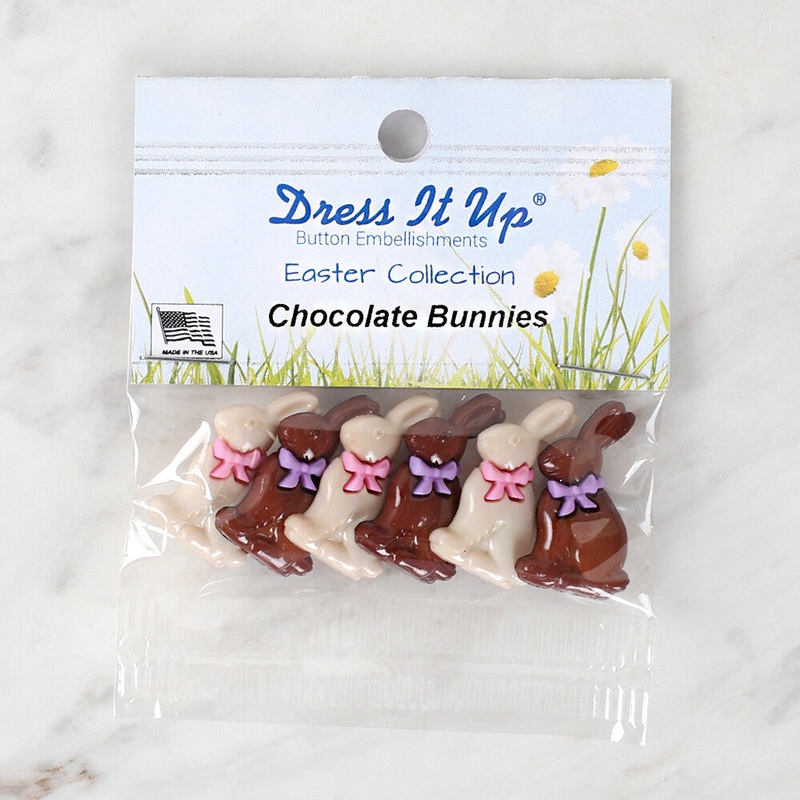 Dress It Up Creative Button Assortment, Chocolate Bunnies – 10876