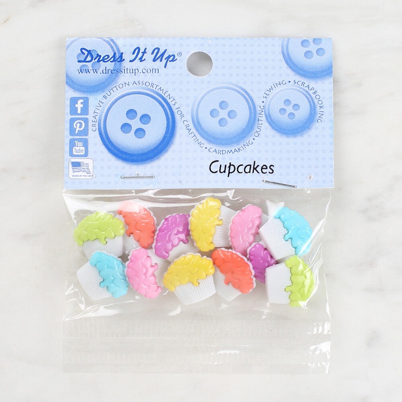 Dress It Up Creative Button Assortment, Cupcakes – 4618