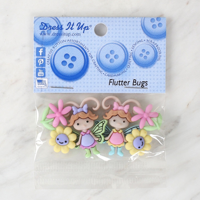 Dress It Up Creative Button Assortment, Flutter Bugs – 8294