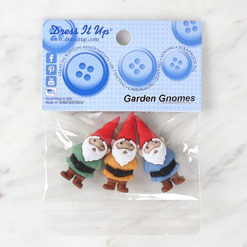 Dress It Up Creative Button Assortment, Garden Gnomes – 7696