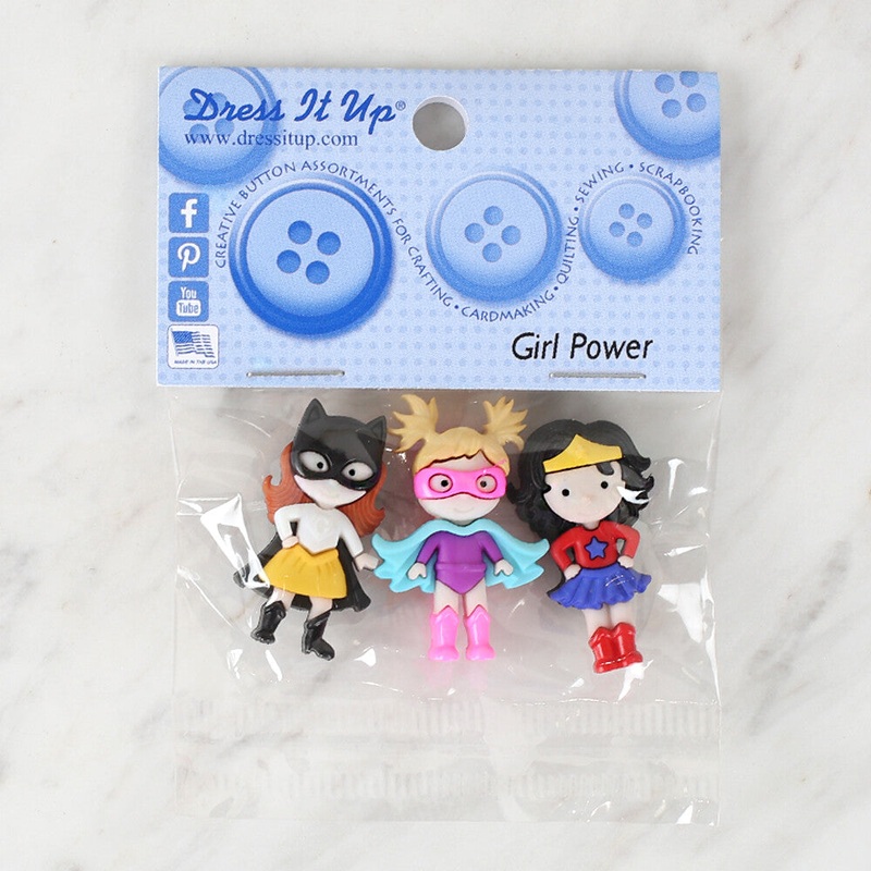 Dress It Up Creative Button Assortment, Girl Power – 10411