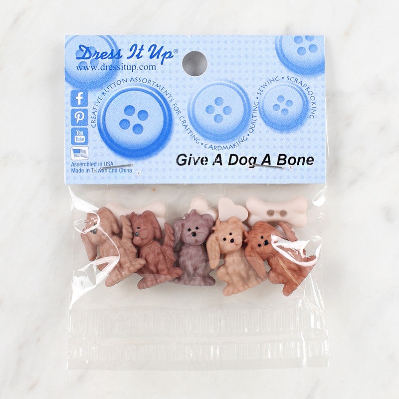Dress It Up Creative Button Assortment, Give a Dog a Bone – 8939