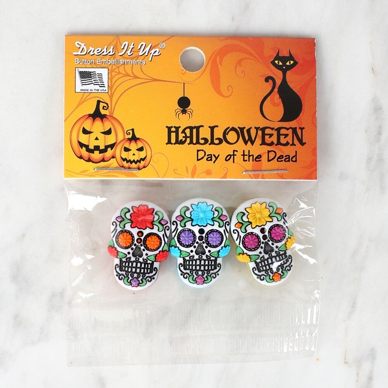 Dress It Up Creative Button Assortment, Halloween Day of the Dead – 9137