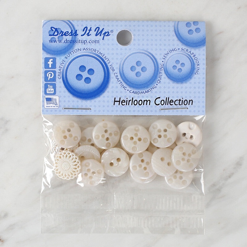 Dress It Up Creative Button Assortment, Heirloom Collection – 77