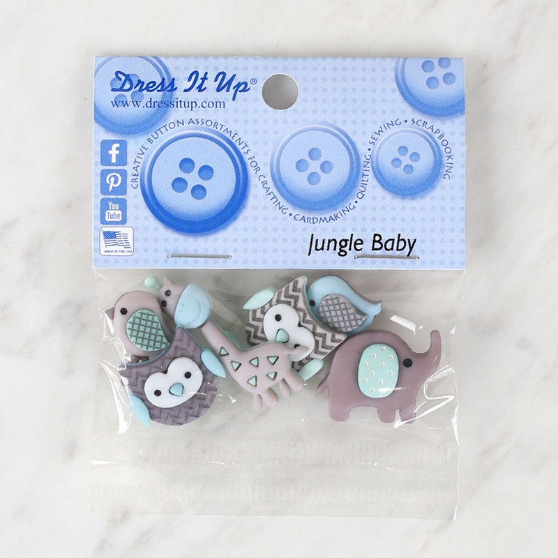 Dress It Up Creative Button Assortment, Jungle Baby – 9317
