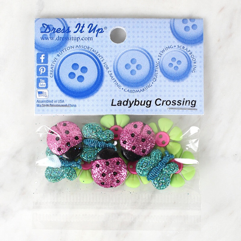 Dress It Up Creative Button Assortment, Ladybug Crossing – 9385