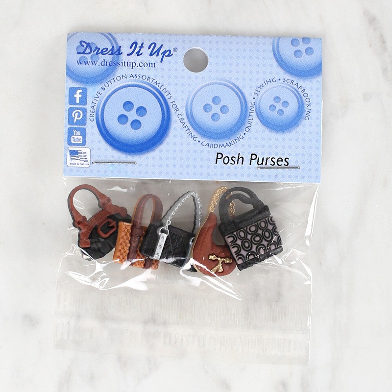 Dress It Up Creative Button Assortment, Posh Purses – 7672