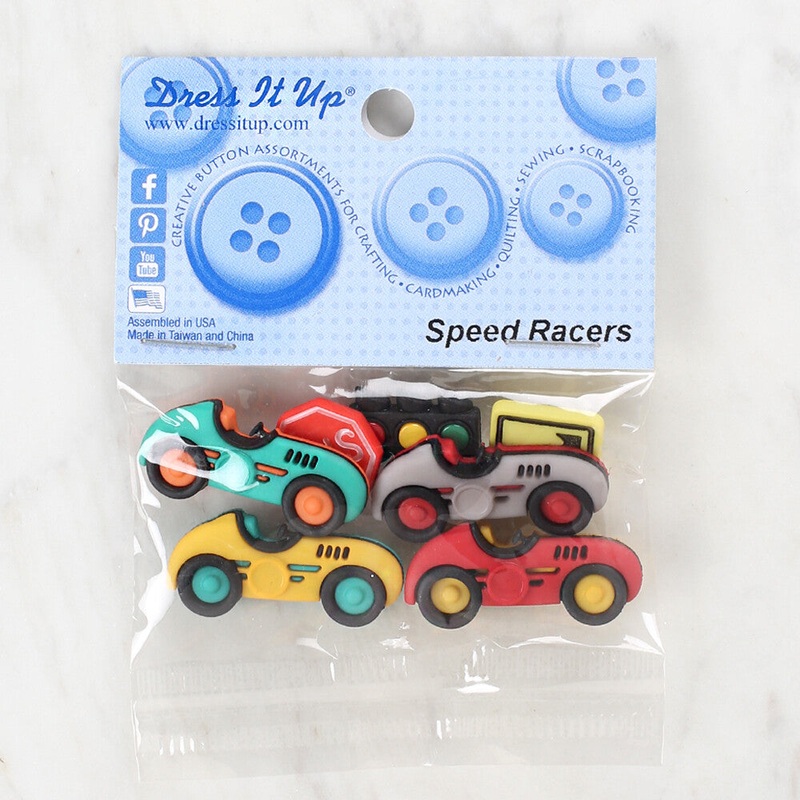 Dress It Up Creative Button Assortment, Speed Racers – 10409