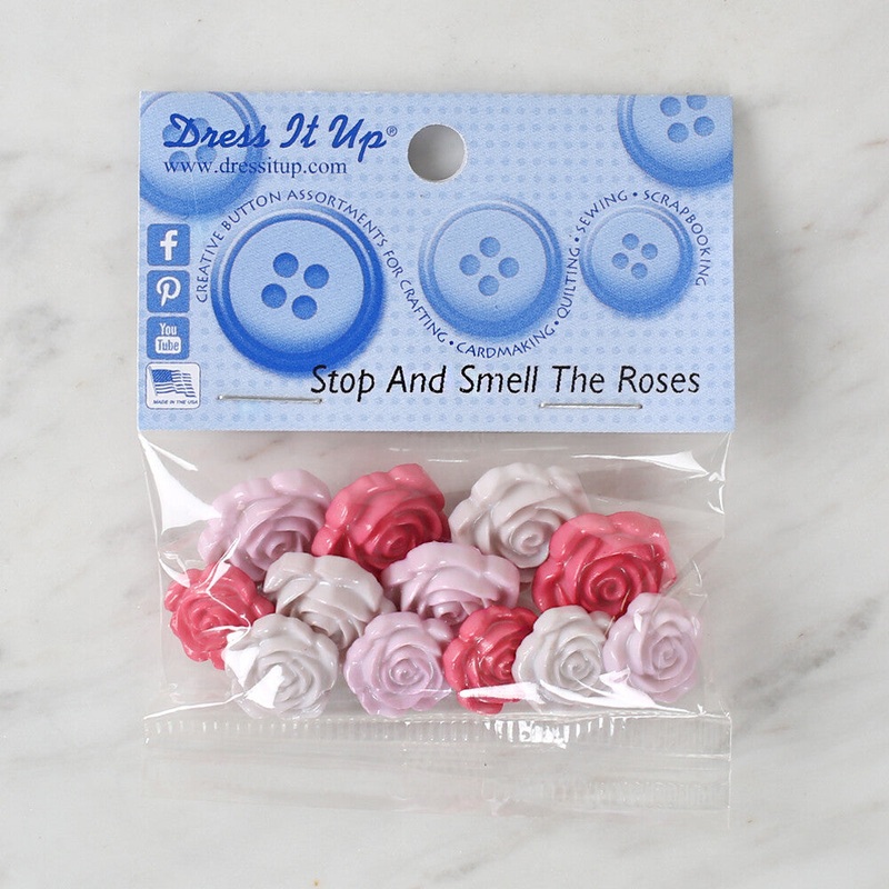 Dress It Up Creative Button Assortment, Stop and Smell the Roses – 9377
