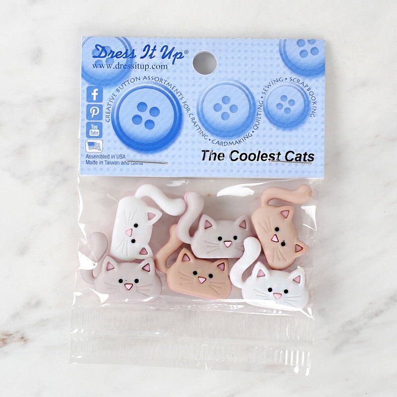 Dress It Up Creative Button Assortment, The Coolest Cats – 10419